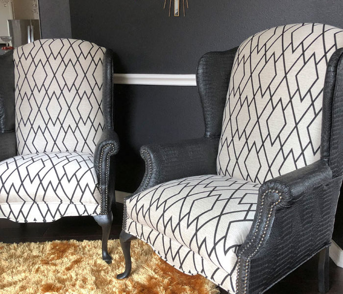 Black and White Wingback Chairs