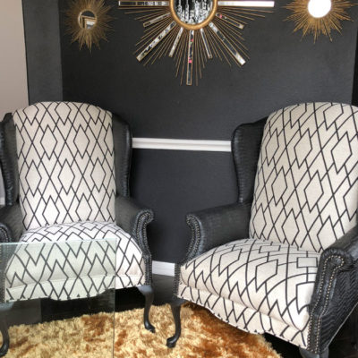 Black and White Wingback Chairs
