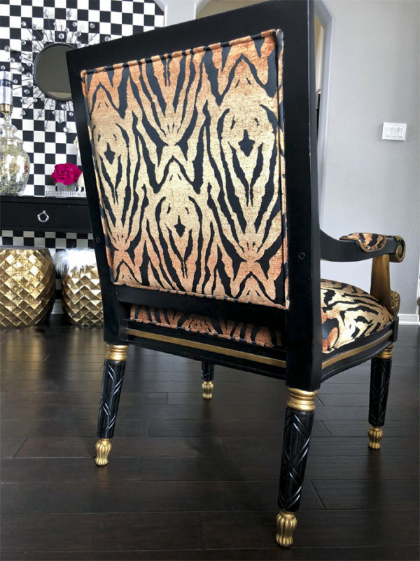 Tiger Printer Empire Style Chair