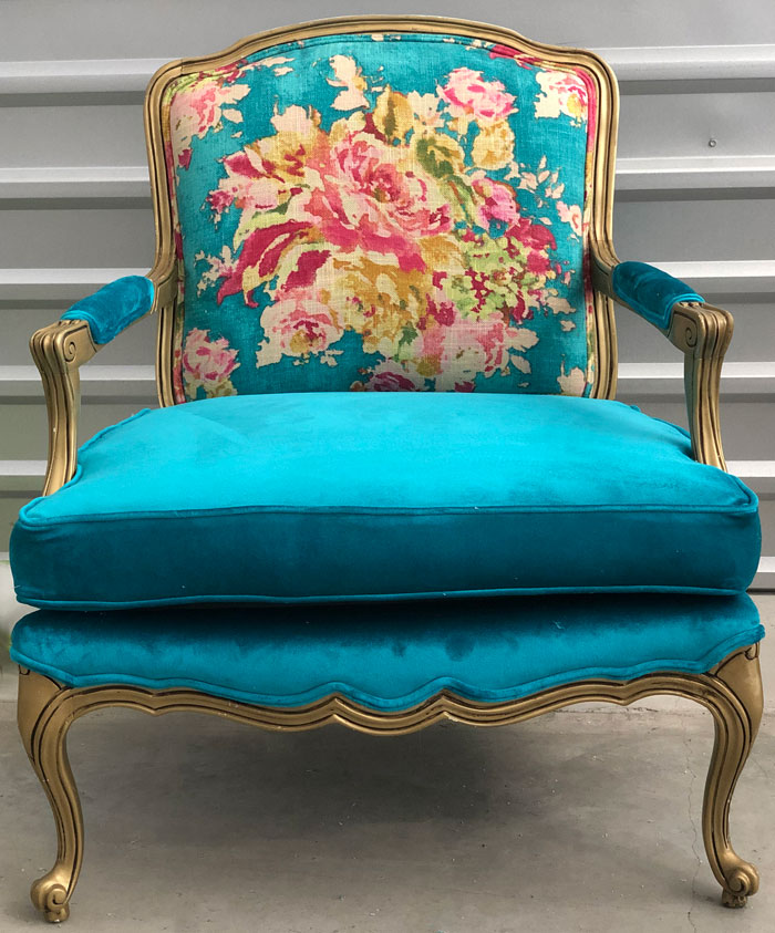 Draad huren Kijkgat Turquoise French Fauteuil Bergere Chair - The Upholstered House